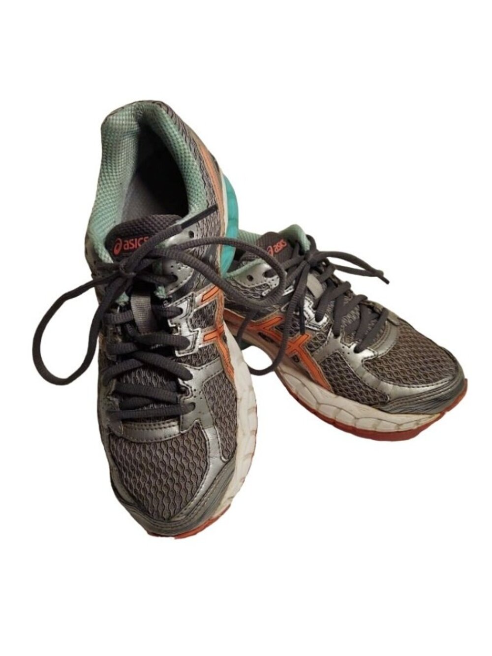 Asics Running Shoes Womens 6.5 Gel Flux 2 Gray Mint Green Athletic trainers